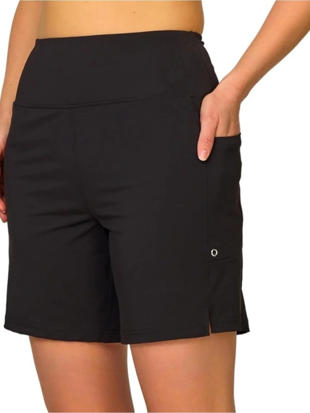 Hurley High Waisted Black Board Shorts 7" Small UPF 50+ NWT - Picture 8 of 10